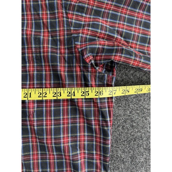 VTG Ralph Lauren The Big Shirt Plaid Button Down Shirt Red Navy Men's XL - Picture 7 of 8